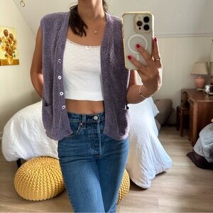 Purple button-up vest